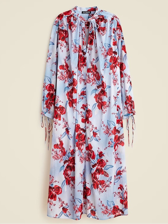 J. Crew Dresses & Skirts - J. Crew Cotton voile Kaftan tunic dress Sky Blue Maxi Dress Floral Print NWT M